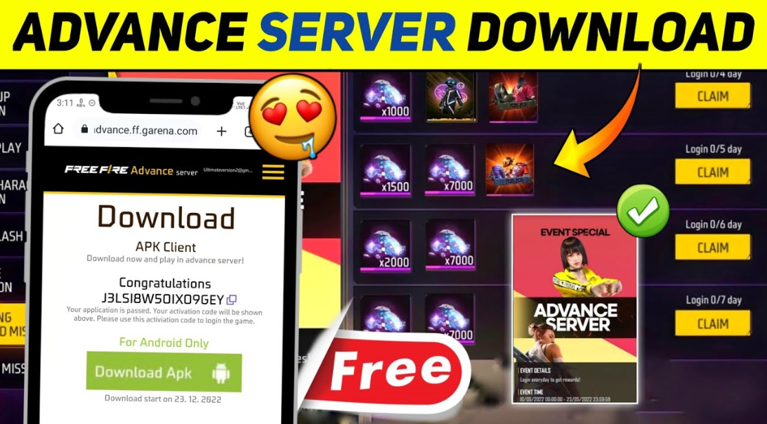 kode ff advance server apk